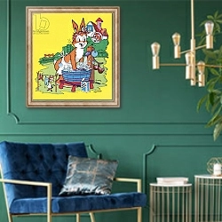 «Harold Hare 89» в интерьере в классическом стиле с зеленой стеной