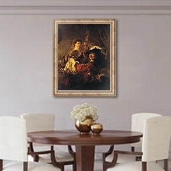 «Автопортрет с Саскией на коленях» в интерьере столовой в классическом стиле