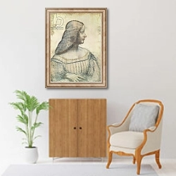 «Portrait of Isabella d'Este» в интерьере в классическом стиле над комодом