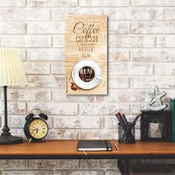«Пейте хороший кофе 2» в интерьере кабинета в стиле лофт над столом