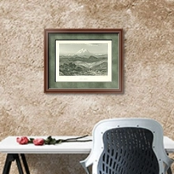 «Гора Хермон» в интерьере кабинета с песочной стеной над столом