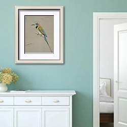 «White-throated Bee-eater» в интерьере коридора в стиле прованс в пастельных тонах
