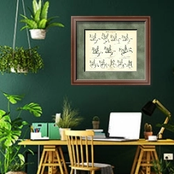 «Искусство верховой езды 1» в интерьере кабинета с зелеными стенами