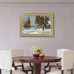 «Winter Landscape 12» в интерьере столовой в классическом стиле