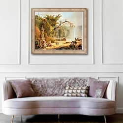 «Romantic garden scene» в интерьере гостиной в классическом стиле над диваном