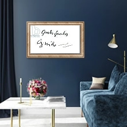 «Signature of Guy Fawkes» в интерьере в классическом стиле в синих тонах