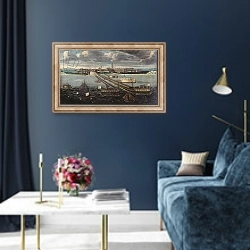 «View of Dunkirk» в интерьере в классическом стиле в синих тонах