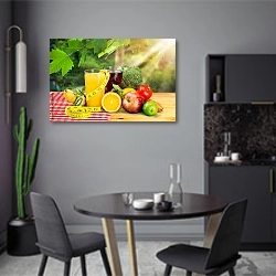 «Фруктовая диета» в интерьере современной кухни в серых цветах