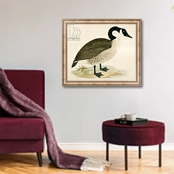 «Canada Goose» в интерьере гостиной в бордовых тонах