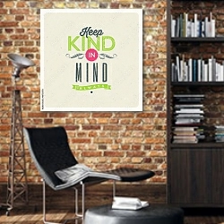 «Мотивационный плакат #4» в интерьере кабинета в стиле лофт с кирпичными стенами