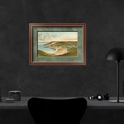 «Greve de Lecq--Jersey» в интерьере кабинета в черных цветах над столом