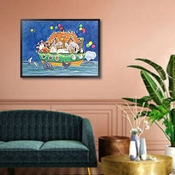 «Santa's Ark» в интерьере классической гостиной над диваном