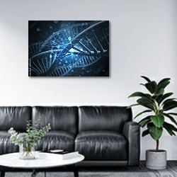 «ДНК человека» в интерьере офиса в зоне отдыха над диваном