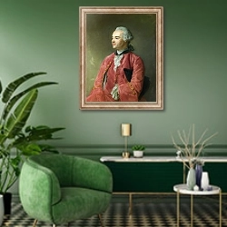 «Жак Гозотт» в интерьере гостиной в зеленых тонах
