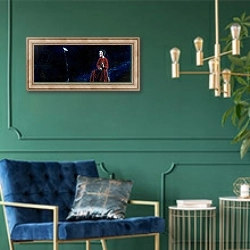 «I Listened To The Bluebird, 2003,» в интерьере в классическом стиле с зеленой стеной