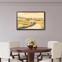 «Летний тосканский пейзаж» в интерьере столовой в классическом стиле