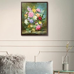 «Peonies and mixed flowers» в интерьере в классическом стиле в светлых тонах