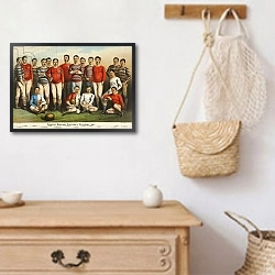 «Famous English football players of 1881, from 'Boy's Own'» в интерьере в стиле ретро над комодом