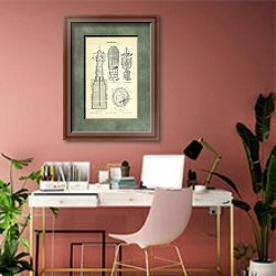 «Маяки I» в интерьере современного кабинета в розовых тонах