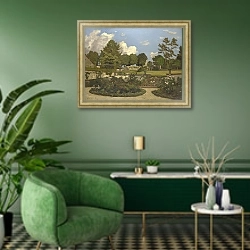 «Divan Japonais» в интерьере гостиной в зеленых тонах