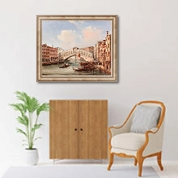 «Venice, the Rialto Bridge» в интерьере в классическом стиле над комодом