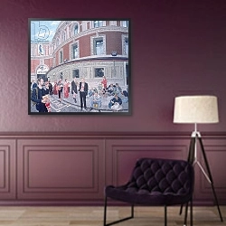 «Promenaders at The Last Night, Royal Albert Hall, detail 2» в интерьере гостиной с розовым диваном