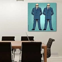 «Телохранители» в интерьере конференц-зала над столом