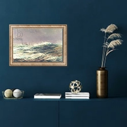«Ebb Tide, Long Reach, 1881» в интерьере в классическом стиле в синих тонах