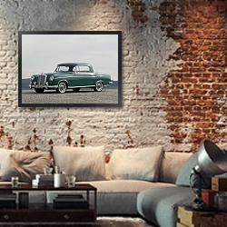 «Mercedes-Benz S-Klasse Coupe (W180-128)» в интерьере гостиной в стиле лофт с кирпичной стеной