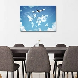 «Путешествия по всему миру» в интерьере переговорной комнаты в офисе