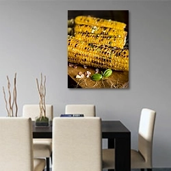 «Жареная кукуруза» в интерьере современной кухни над столом
