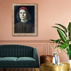 «Портрет молодого мужчины 3» в интерьере классической гостиной над диваном