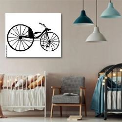 «Викторианский старый ретро велосипед» в интерьере детской комнаты для мальчика
