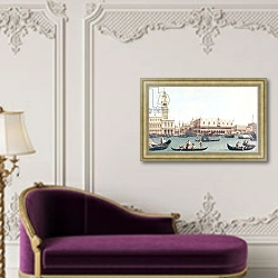 «Venice from the Bacino» в интерьере в классическом стиле над банкеткой