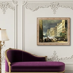 «Парижская революция - II» в интерьере в классическом стиле над банкеткой