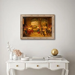 «A Saltarello Being Danced In A Roman Osteria» в интерьере в классическом стиле над столом