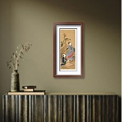 «Masterpieces selected from the Ukiyoyé School, Pl.11» в интерьере в этническом стиле в коричневых цветах