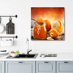«Домашнее варенье из апельсиновой цедры» в интерьере кухни над мойкой