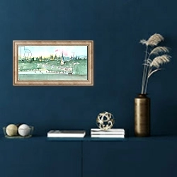 «Oxford Spires , 2014, watercolour» в интерьере в классическом стиле в синих тонах