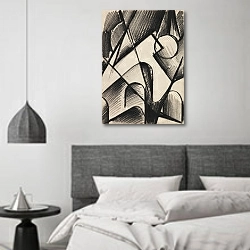 «Z 101 Hochgebirge» в интерьере спальне в стиле минимализм над кроватью