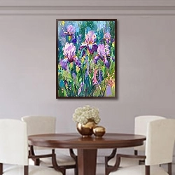 «Etude with irises» в интерьере столовой в классическом стиле
