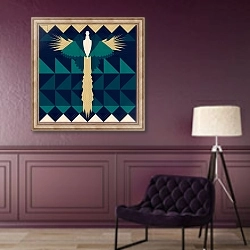«Aztec Peacock» в интерьере в классическом стиле в фиолетовых тонах