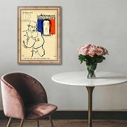 «Will the 4th Republic still be France? Isn't 3 enough?, from 'Le Temoin', 1933-35» в интерьере в классическом стиле над креслом