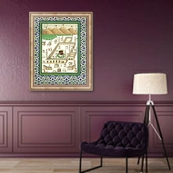 «Schematic View of Mecca, showing the Qua'bah, from a book on Persian ceramics» в интерьере в классическом стиле в фиолетовых тонах
