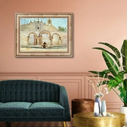 «Porch of S. Giovanni, Syracuse» в интерьере классической гостиной над диваном