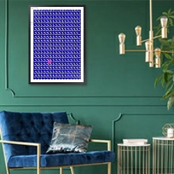 «But Paper House Repeat Print» в интерьере гостиной в зеленых тонах