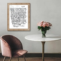 «Letter from Mozart to his Father, 5th April 1778» в интерьере в классическом стиле над креслом