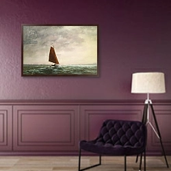 «Passing Squall on the Medway» в интерьере в классическом стиле в фиолетовых тонах
