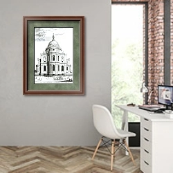 «The East Prospect of St. Paul's Cathedral, engraved by R. Parr» в интерьере современного кабинета на стене