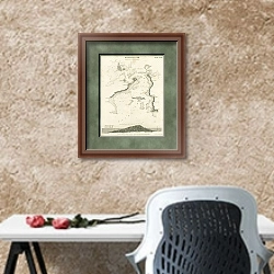 «Волнорез в Плимут Саунд» в интерьере кабинета с песочной стеной над столом